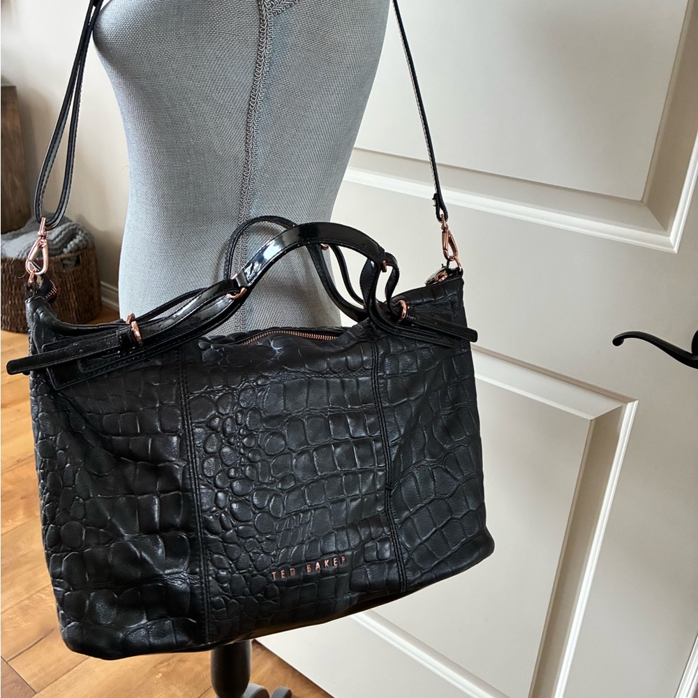 Ted Baker Black Croc-Embossed Bag
